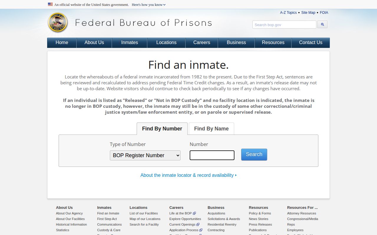 FCI Danbury federal inmate release date and location lookup